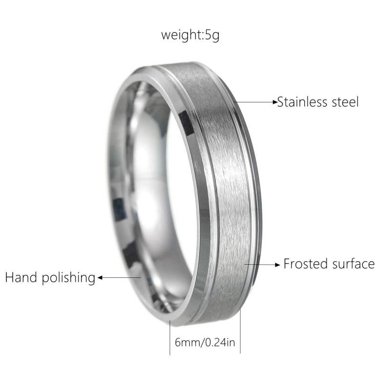 Matte Gebürstete Eheringe für Männer, 6/8 mm breit - Heißverkaufte Stile Size 5 von Joom DACH