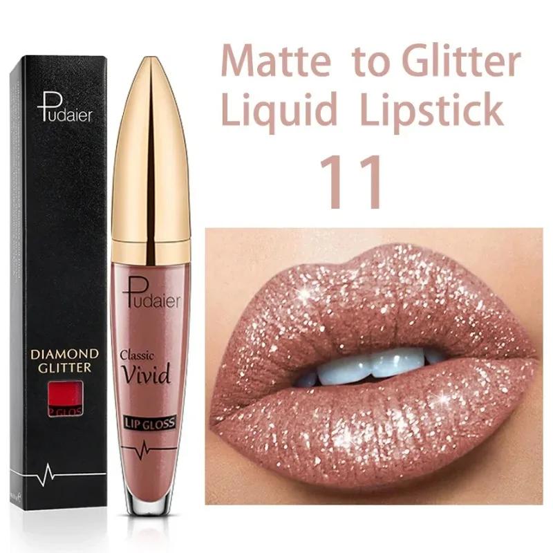 Matte Glitter Flüssige Lippenstifte Glänzender Lipgloss Wasserdicht Langlebiger Lipgloss Frauen Lippentönung Make-up von Joom DACH