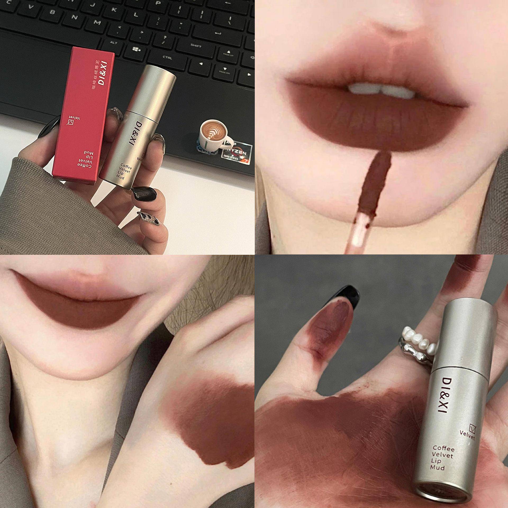 Matte Velvet Lip Gloss Wasserdicht Flüssiger Lippenstift Nude Lippentönung Lip Mud Lip Makeup Lip Glaze Kosmetik von Joom DACH