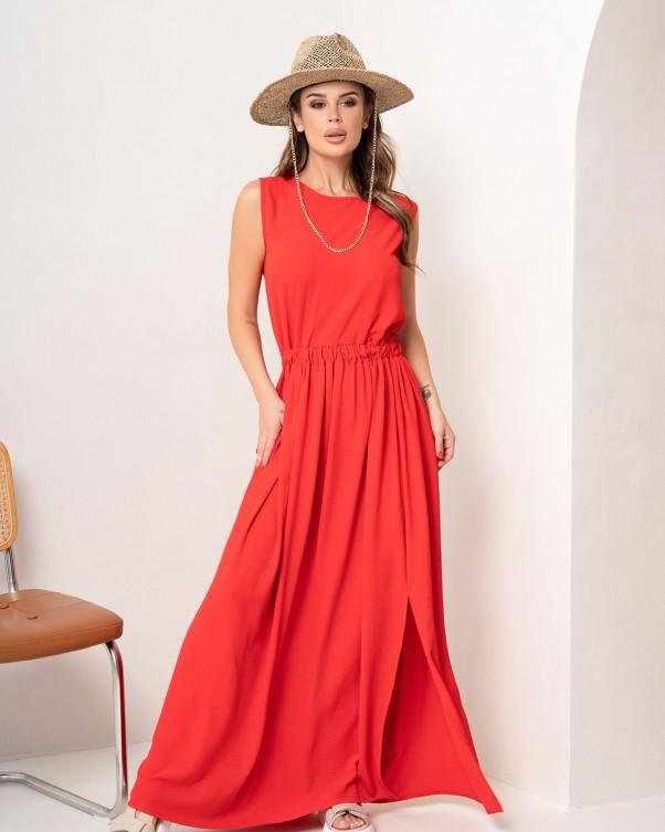 Maxi-Sommerkleid mit Schlitz ISSA Plus S rot von Joom DACH