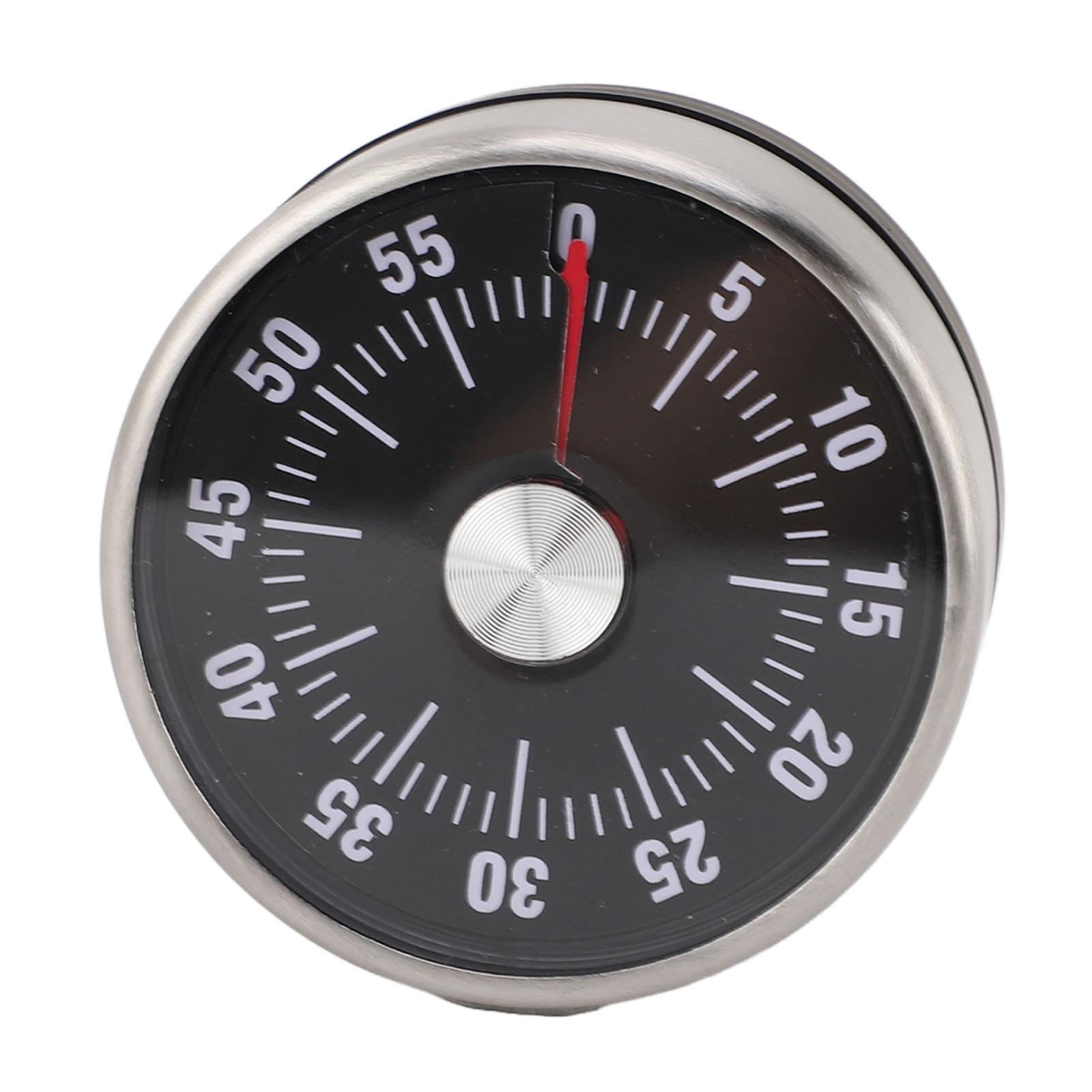 Mechanischer Countdown-Timer, 60 Minuten, magnetisch, Edelstahl, visueller Küchentimer zum Kochen für Kinder Black von Joom DACH
