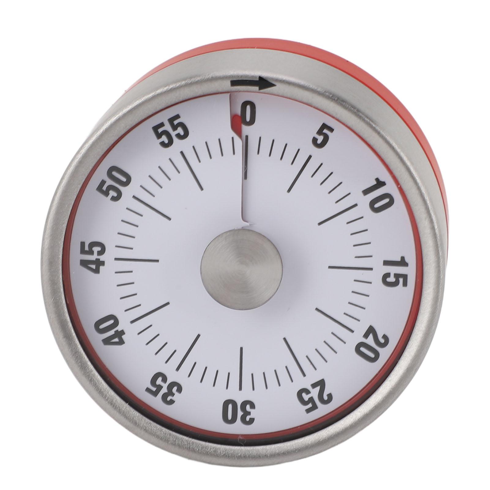 Mechanischer Countdown-Timer, 60 Minuten, magnetisch, Edelstahl, visueller Küchentimer zum Kochen für Kinder Red von Joom DACH
