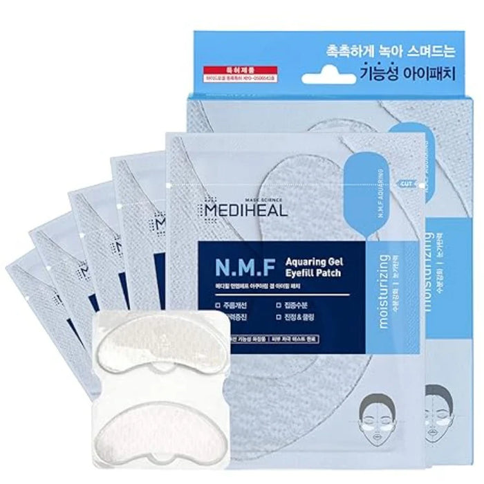 MediHeal N.M.F Aquaring Gel Augenfüller-Patch 5 Paare (10 Stück) + ZUFÄLLIGES GESCHENK von Joom DACH