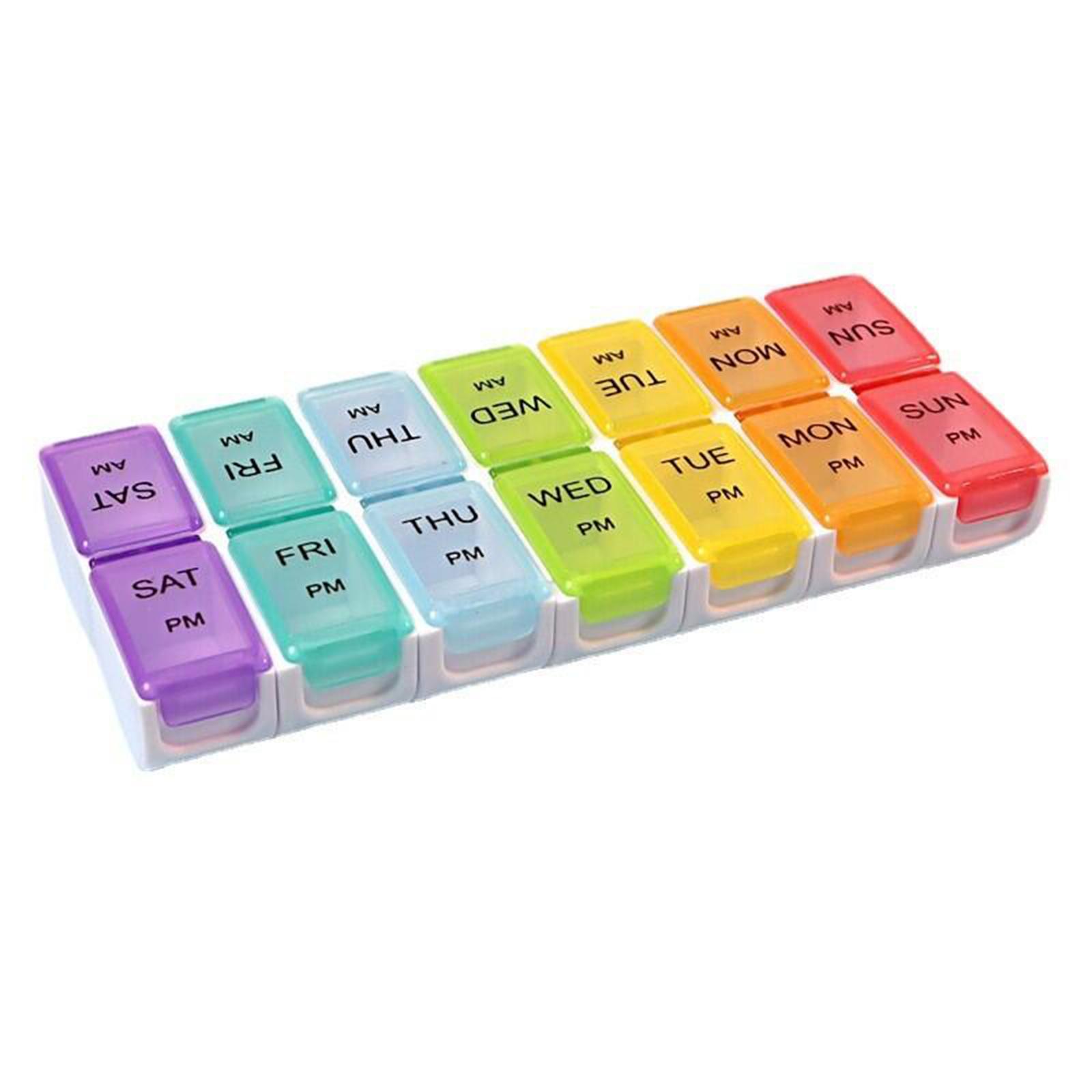 Medikamentenkoffer, Medikamentenbox, Pillen-Organizer, Pillenbox, feuchtigkeitsbeständig, Pillenetui, Medikamentenerinnerung bunt von Joom DACH