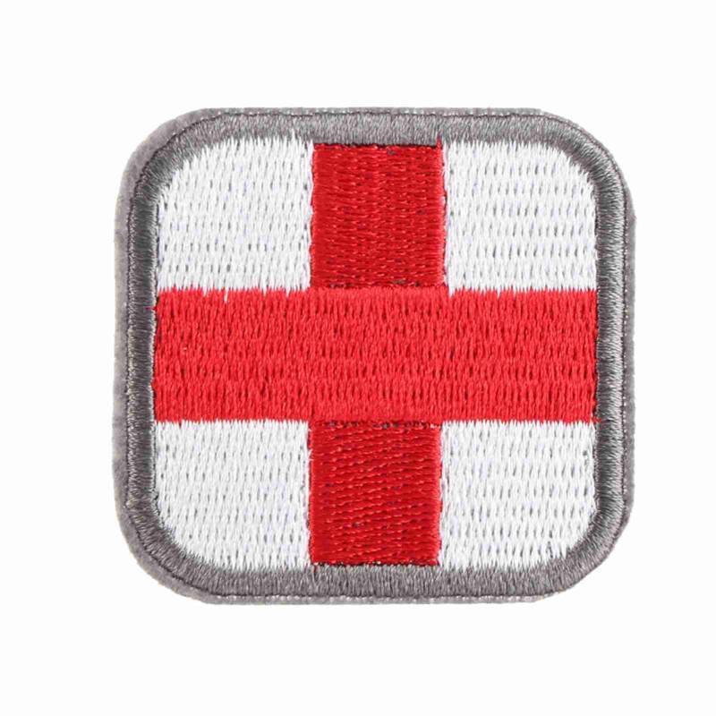 Medizinisches Kreuz, bestickter Aufnäher, Haken- und Ösenstickerei, Applikation, Abzeichen auf Kleidung, Tasche, Hut(# 2) von Joom DACH