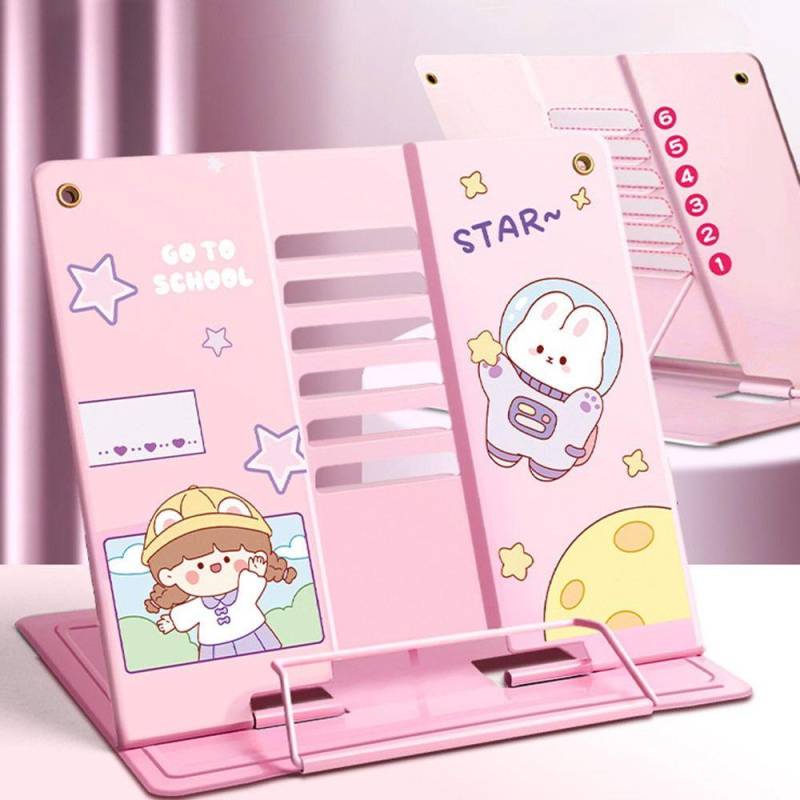 Mehrfarbiger faltbarer Stützständer, verstellbarer Dokumentenhalter, langlebiger verstellbarer Ständer, Gemälde Adorable Girl von Joom DACH