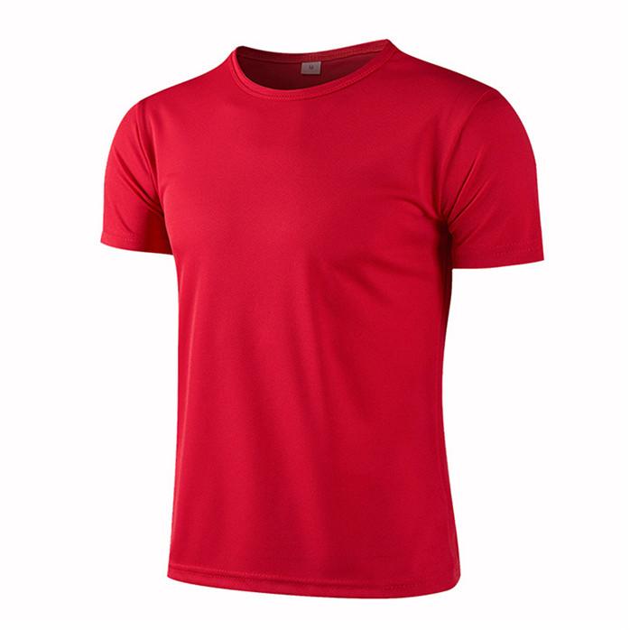 Mehrfarbiges Schnelltrocknendes Kurzarm-Sport-T-Shirt Trainer Laufen Herren Atmungsaktive Sportbekleidung 4XL rot von Joom DACH