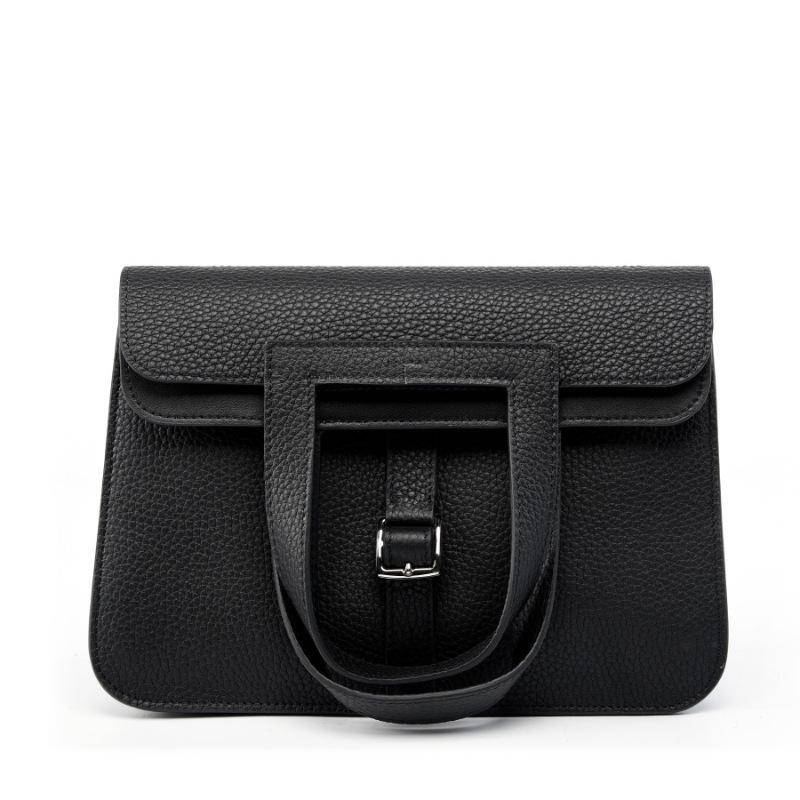 Mehrlagige Leder-Hazan-Tasche, Modische Pendler-Aktentasche, Single-Shoulder Crossbody Damenhandtasche, Umhängetasche 25*9*25cm schwarz von Joom DACH