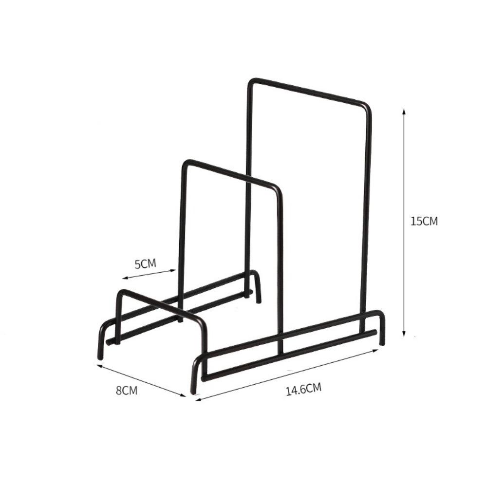 Mehrschichtiges Küchen-Organizer-Rack, rostfrei, Topfdeckel-Rack, Topfdeckel-Aufbewahrungsregal, Schneidebrett 2 Grids von Joom DACH