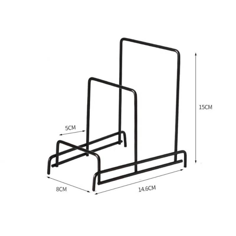 Mehrschichtiges Küchen-Organizer-Rack, rostfrei, Topfdeckel-Rack, Topfdeckel-Aufbewahrungsregal, Schneidebrett 2 Grids von Joom DACH