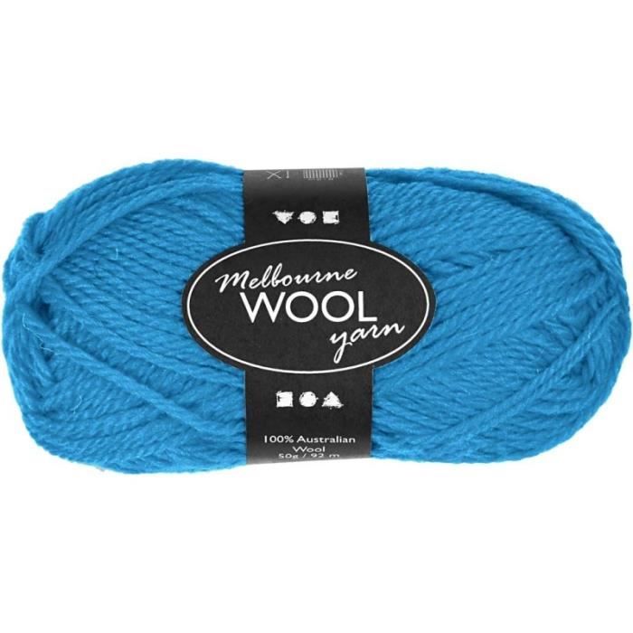 Wollknäuel - Creotime - Melbourne - 100% Australische Wolle - 50 gr - Azurblau - 92 m von Joom DACH