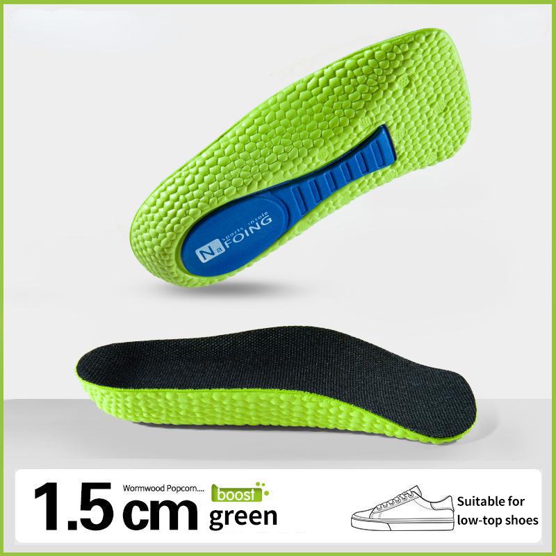 Memory Foam-Einlegesohlen zur Erhöhung der Körpergröße für Männer und Frauen, Schuhe, Fußgewölbeunterstützung, Turnschuhe, Fersenlift-Schuhpolster 1.5CM grün von Joom DACH