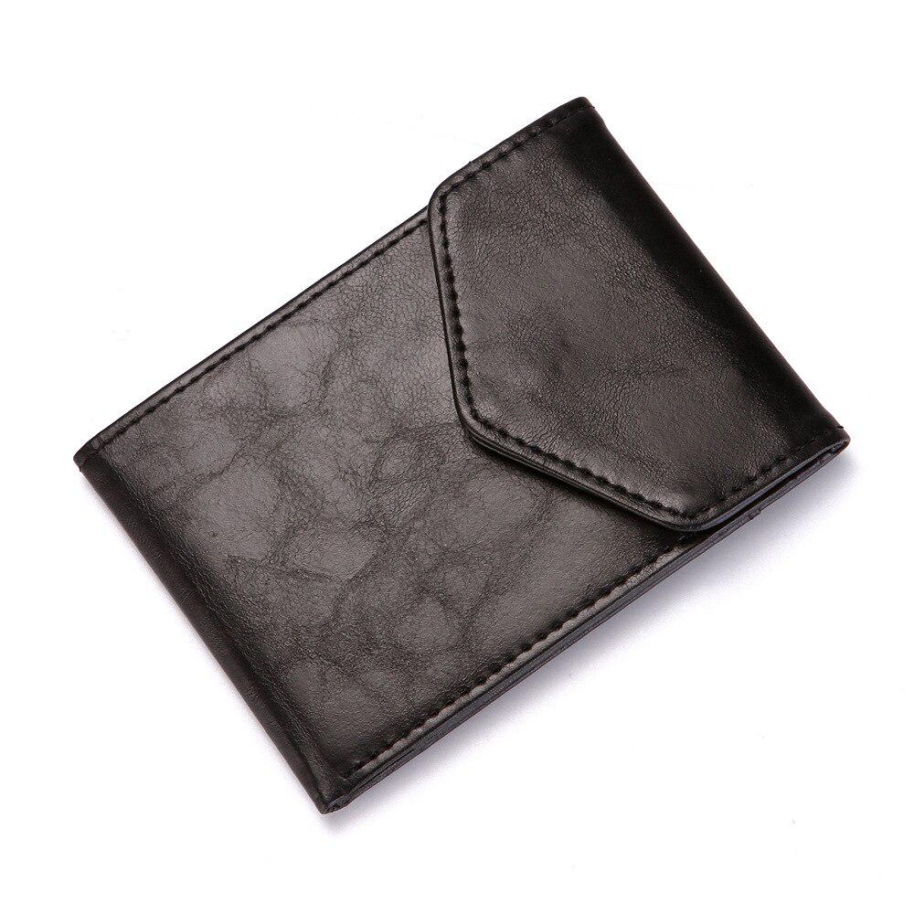 Men Leather Brand Wallet Vintage Short Thin Male Purses Casual Money Bag Credit Card Holder KTY braun von Joom DACH