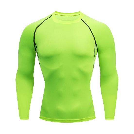Herren Sport Top 3D Slim Fit Hohe Elastizität Rundhals Schnelltrocknend Lang L grün von Joom DACH