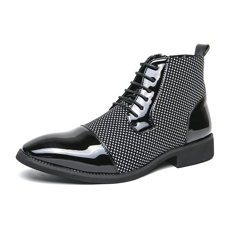 Herren Klassische Business Schuhe High Top Leder Quadratische Zehe Schnürschuhe Herren Kleider Büro Ballerinas Herren Mode Hochzeitsparty Oxfords 44 von Joom DACH