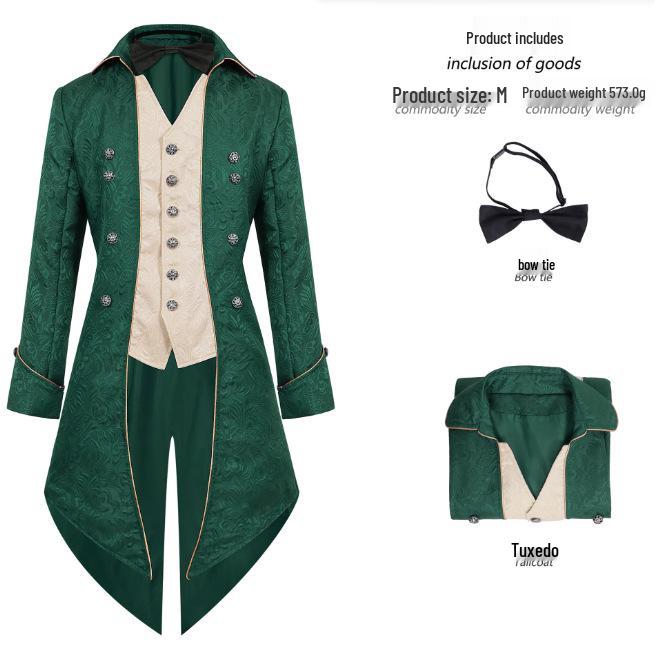 Mittelalterlicher Herren Frack Punk Kostüm Mantel - Halloween Retro Partykleidung L Mittelalterlicher Herren Frack Punk Kostüm Mantel - Halloween Retro Partykleidung L von Joom DACH