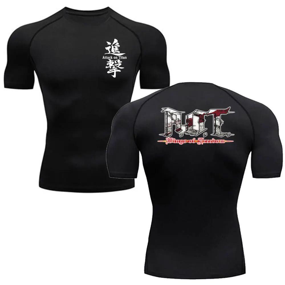 Herren Schnelltrocknend Stretch Tight Fitness Sportbekleidung Kurzarm Sommer Anime Print Kompression Sport T-Shirt S-3XL M von Joom DACH