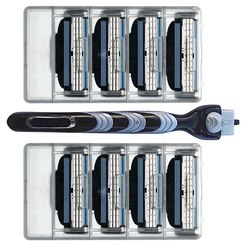 Rasierklingen für Herren 3-lagige Rasierklinge Manueller Rasierer Kompatibel mit Rasiermaschine Mache 3 1handle 8heads von Joom DACH