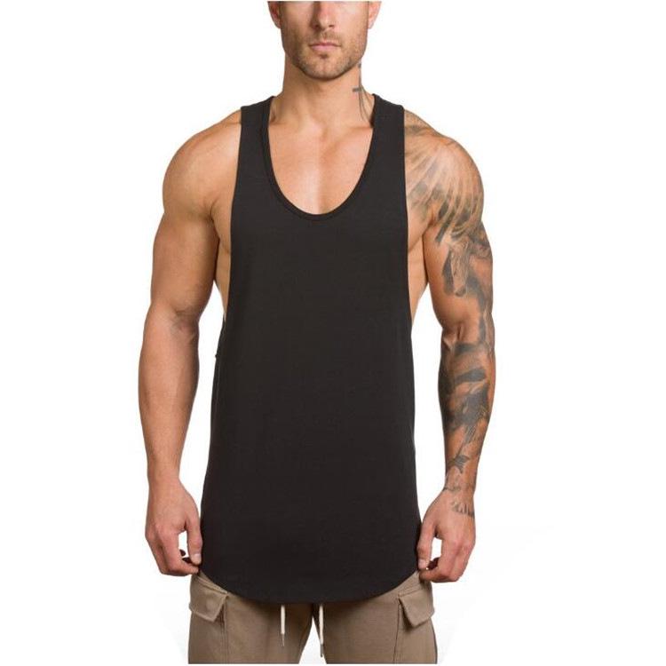 Herren einfarbiges V-Ausschnitt Fitness Tanktop für Bodybuilding & Training M schwarz von Joom DACH