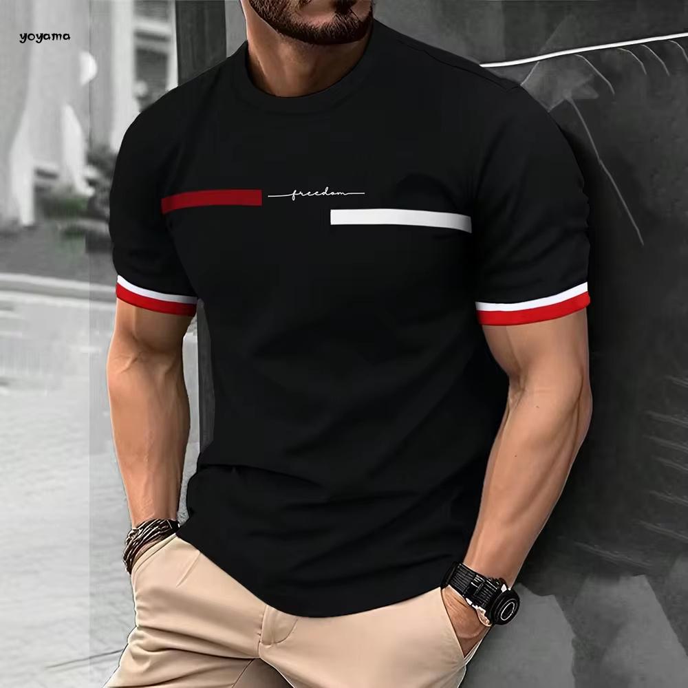 Herren T-Shirt Modedesign Schlicht Bedruckt Kurzarm T-Shirt Oversized Sport Rundhals Tops Sommer Herren Freizeitkleidung L von Joom DACH