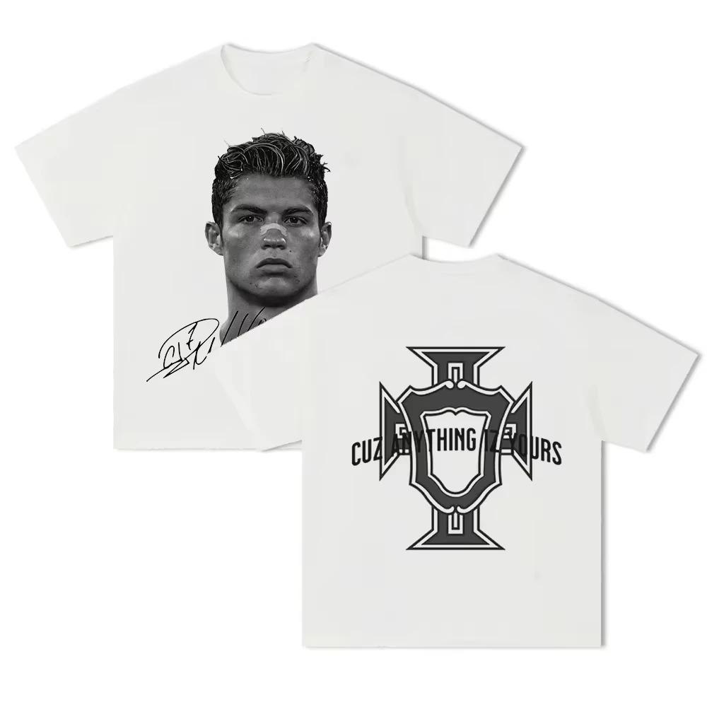 Herren T-Shirt Cristiano Ronaldo Fußball Superstar Super Mode Bedrucktes T-Shirt Herren Abgenutzt Baumwolle Herren T-Shirt S von Joom DACH