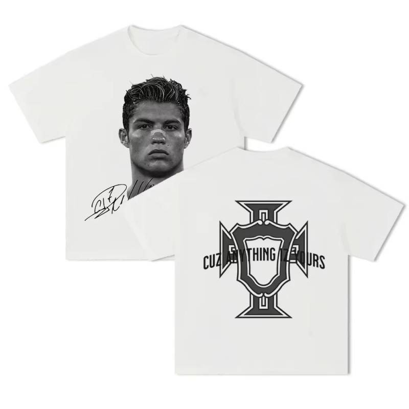 Herren T-Shirt Cristiano Ronaldo Fußball Superstar Super Mode Bedrucktes T-Shirt Herren Abgenutzt Baumwolle Herren T-Shirt S von Joom DACH