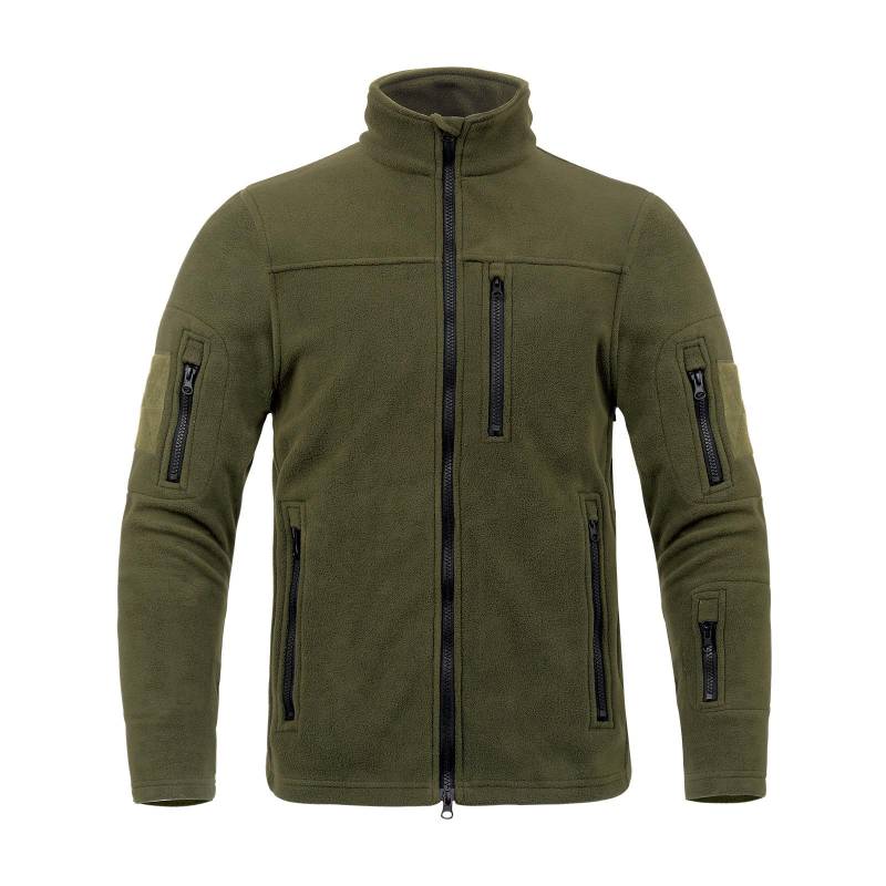Herren Taktische Fleecejacke für Outdoor-Sportarten - Warm, Langärmlig, Reißverschluss, Ideal für Herbst- und Winterbergsteigen 3XL armee grüne von Joom DACH