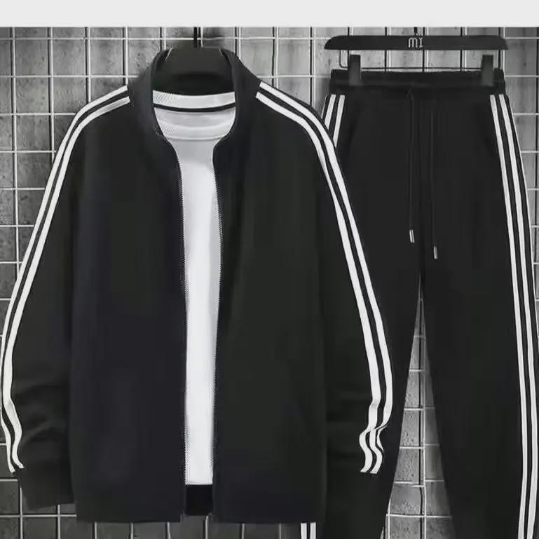 Gestreifter Pullover-Sportanzug für Männer und Frauen für Paare – Laufbekleidung für Frühling und Herbst 5XL weiß von Joom DACH