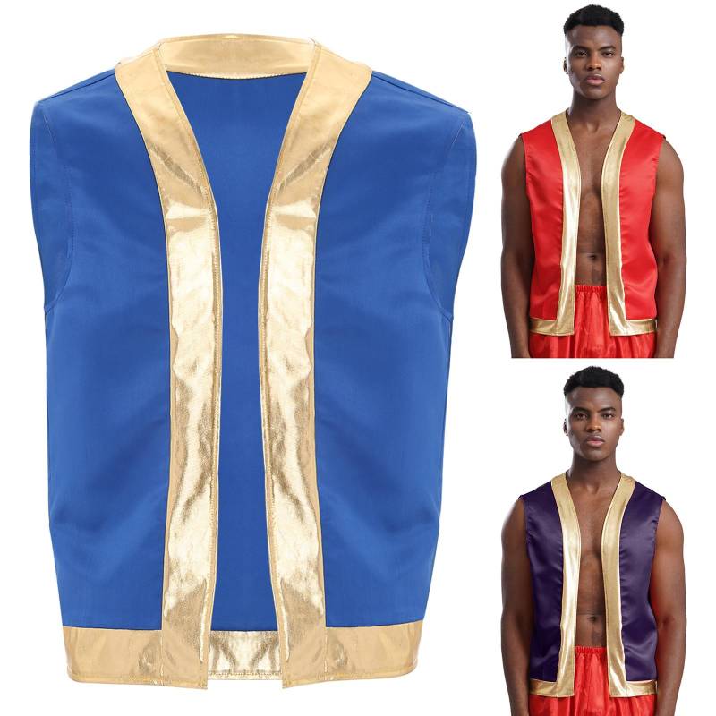 Herren Krötenweste Kostüm Offenes Design Metallisch glänzende Besätze Kontrast Weste Zeichentrickfigur Cosplay Partykleidung XL von Joom DACH