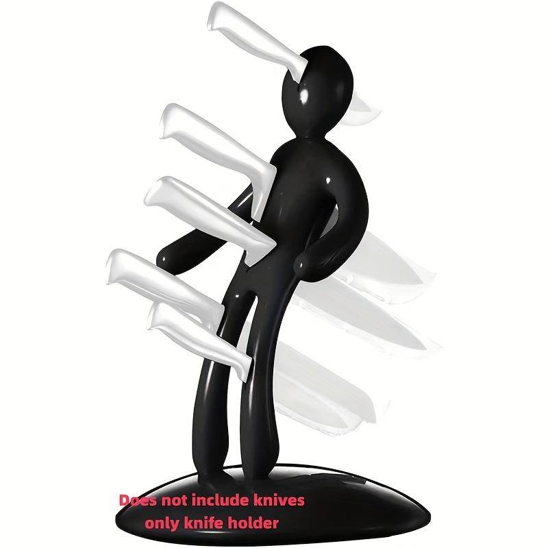 Menschförmiger Messerhalter, Scheide aus Edelstahl, Neuartiges und innovatives Design, Enthält keine Messer zur Aufbewahrung schwarz von Joom DACH