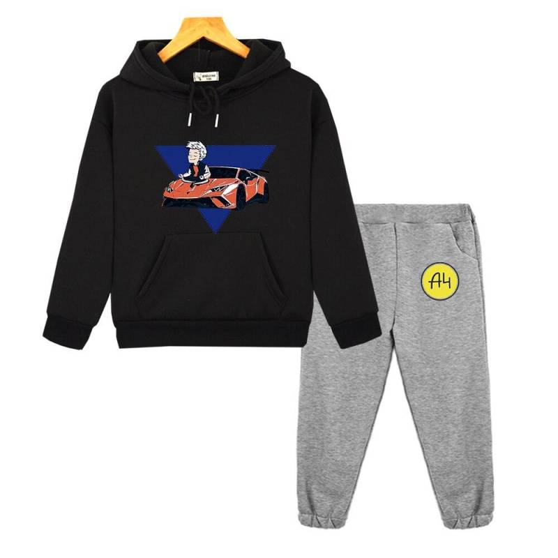 Merch a4 Hoodies Kinderbekleidung Top Hosenanzug Herbst Jungen Mädchen Sweatshirt Tops Merch A4 Lässige Babykleidung Kinder Set 120 von Joom DACH