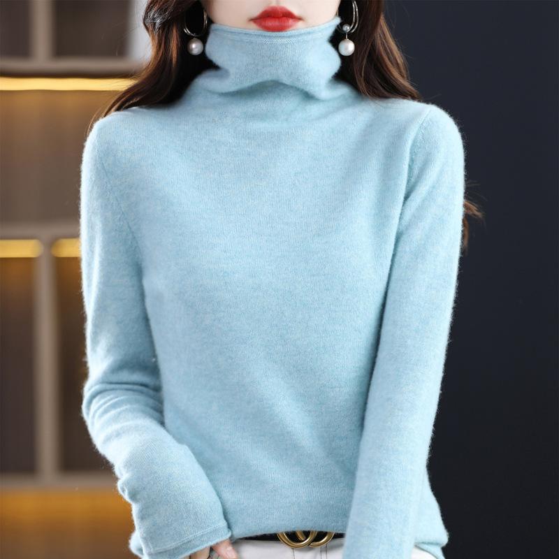 Merinowolle-Kaschmir-Pullover Damen-Pullover mit hohem Stehkragen, langärmlig, Winter-Strickpullover, weich, warm, hochwertiger Pullover, lässiges Strickoberteil XXL Merinowolle-Kaschmir-Pullover Damen-Pullover mit hohem Stehkragen, langärmlig, Winter-Strickpullover, weich, warm, hochwertiger Pullover, lässiges Strickoberteil XXL von Joom DACH