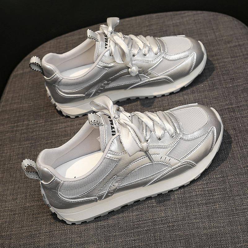 Mesh Atmungsaktiv Dicksohlige Leichte Leder Kleine Weiße Schuhe Damen Forrest Gump Schuhe Sommer Neu Lässige Sportliche Board Schuhe 40 von Joom DACH