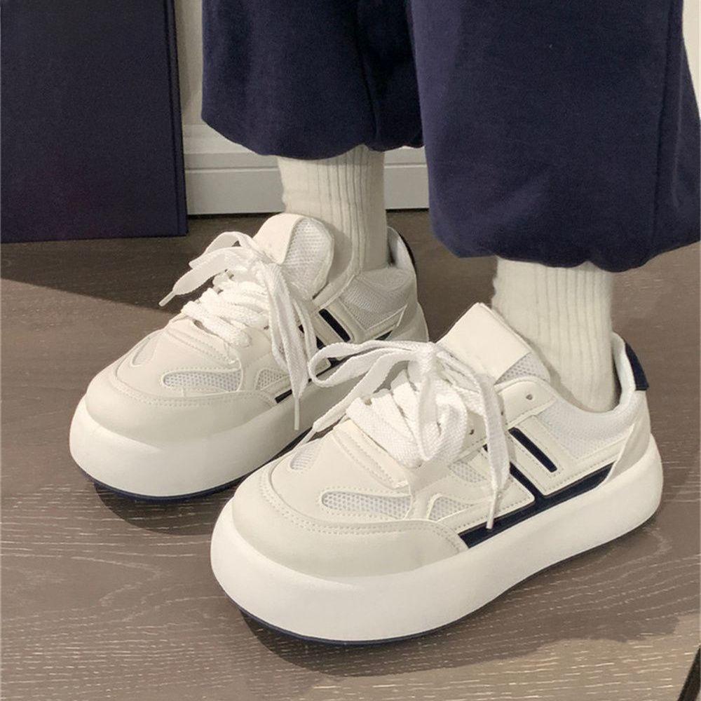 Mesh Atmungsaktive Plateau Weiße Schuhe Damen Sommer Vielseitig Studenten Freizeit Skate Schuhe Tide 40 von Joom DACH