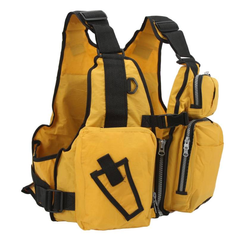 Mesh Fliegenfischerweste Gelb Einheitsgröße Outdoor Angelweste Rucksack mit mehreren Taschen für Männer von Joom DACH