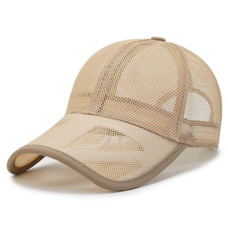 Mesh-Hut mit ausgehöhlter Traufe Baseballkappe Sonnenhut Herren-Entenschnabelkappe Atmungsaktive Mesh-Kappe für Frühling und Sommer Kinder-Sonnenhut Khaki von Joom DACH
