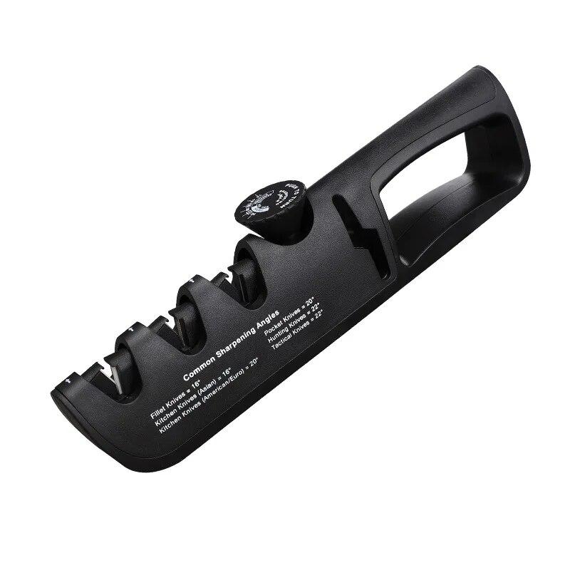 Messerschärfer, Winkel verstellbar, 4 Stufen, Scheren-Schleifstein, professionelle Küchenschleifer, Messer, Schleifstein-Schärfwerkzeug sharpener schwarz von Joom DACH