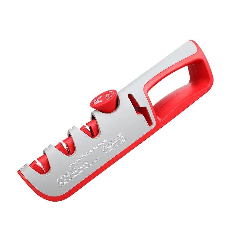 Messerschärfer, Winkel verstellbar, 4 Stufen, Scheren-Schleifstein, professionelle Küchenschleifer, Messer, Schleifstein-Schärfwerkzeug sharpener weiß von Joom DACH