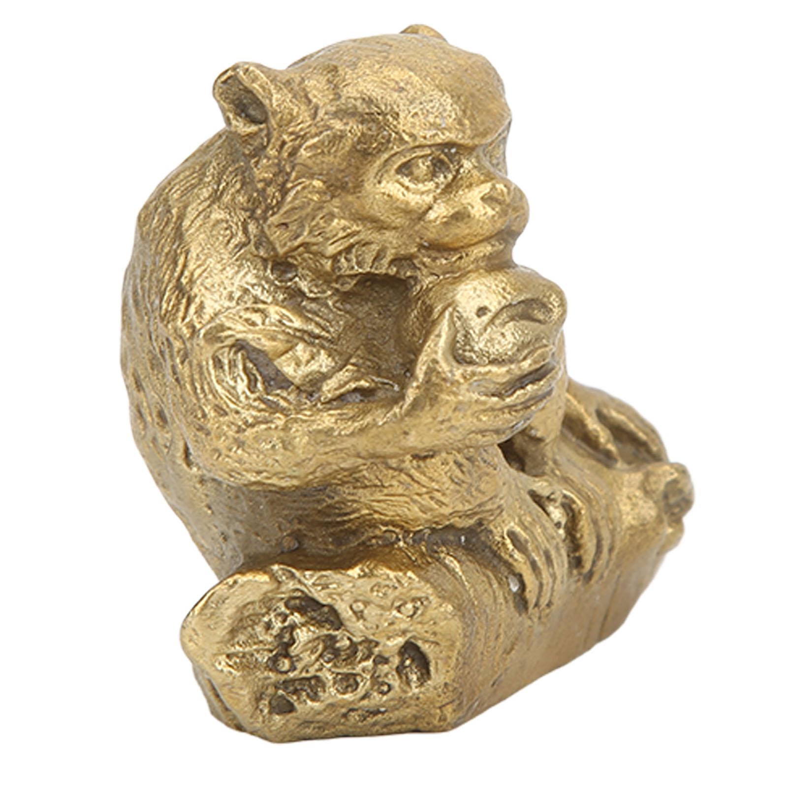 Messing Affenstatue Lebendiges Bild Hohe Härte Kleine Größe Affenfiguren für Heimdekoration von Joom DACH