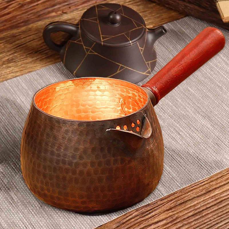 Messing-Teekanne, Kung-Fu-Teekanne, langlebig, multifunktional, Milchkännchen mit Griff, Trinkgeschirrspender für A von Joom DACH