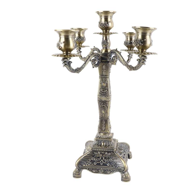 Metall Arme Kandelaber Europäischen Stil Retro Kerzenständer Halter Romantische Kerzenhalter Dekoration für five heads bronze von Joom DACH