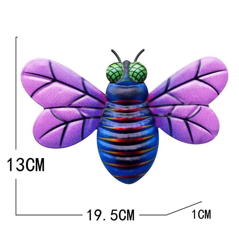Metall Biene Wandkunst Hängende Skulpturen Ornamente Zuhause Hinterhof Garten Hof Eisen Kunst Biene Indoor Outdoor Dekorationen Statue violett von Joom DACH