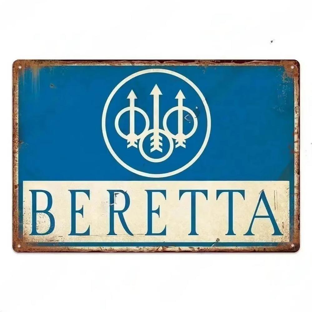 Metall Blechschilder Pistole Stonger Beretta Wesson Colt Vintage Rost Poster Kunst Wandplakette Schild Dekor Bar Garage Eisenplatte Malerei 20x30cm licht grau von Joom DACH