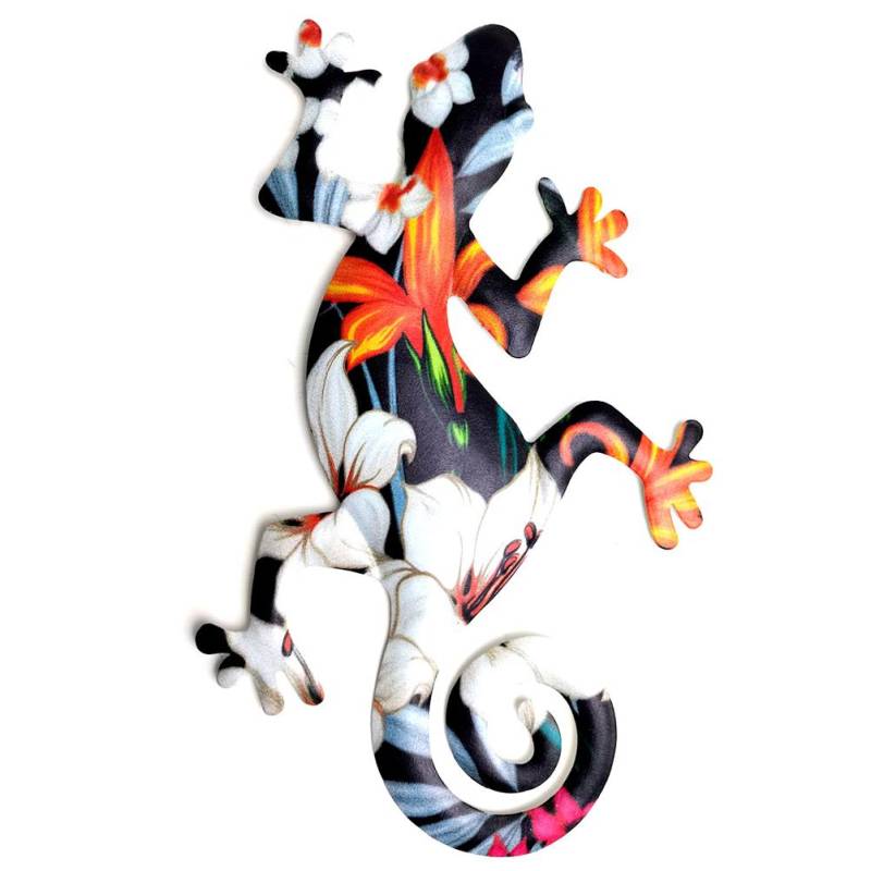 Metall Gecko Wandkunst Dekor Hängende Skulptur für Zuhause Schlafzimmer Wohnzimmer Büro Gartendekor Color 1 von Joom DACH