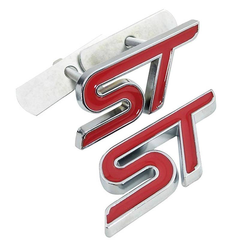 Metall Rot Blau ST Kühlergrill Aufkleber Auto Kopf Grill Emblem Abzeichen Chrom Aufkleber für FORD FIESTA FOCUS MONDEO Auto Auto Styling von Joom DACH