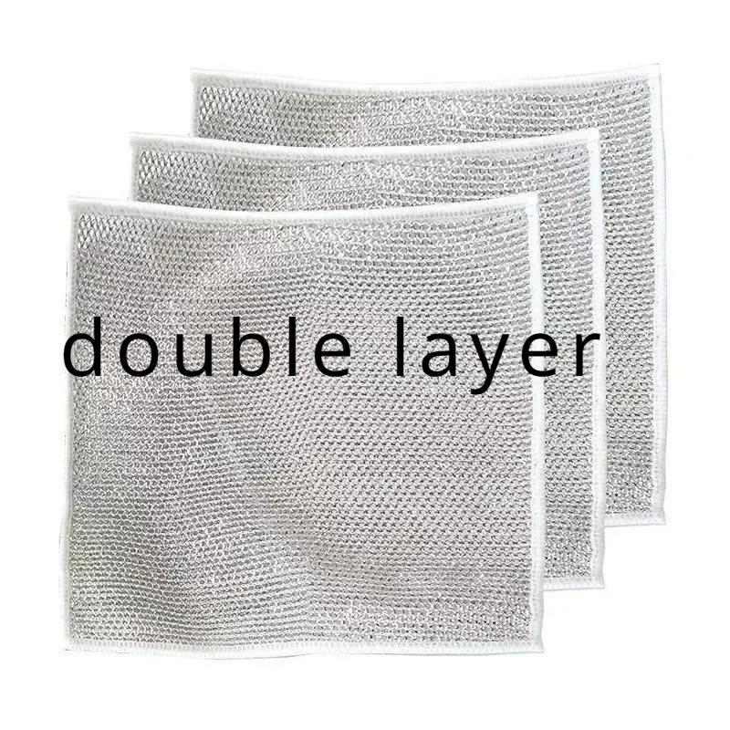 Metall Stahlwolle Putzlappen Tuch Haushalt Küche Topf Pfanne Geschirrspülen Beidseitiges Spültuch Reinigungstücher Handtuch Scheuerschwamm Lappen 5pcs von Joom DACH