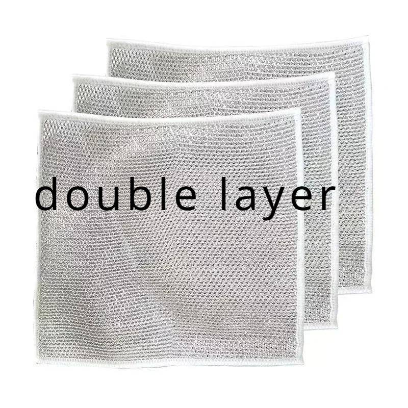 Metall Stahlwolle Putzlappen Tuch Haushalt Küche Topf Pfanne Geschirrspülen Beidseitiges Spültuch Reinigungstücher Handtuch Scheuerschwamm Lappen 5pcs von Joom DACH