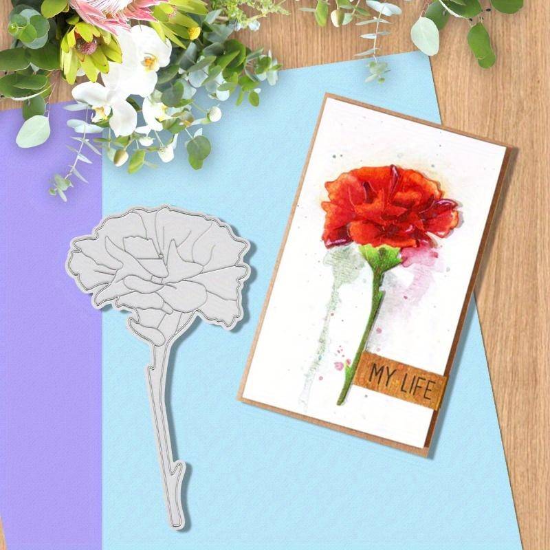 Metall-Stanzschablonen mit roter Blume für Scrapbooking, Stempel/Fotoalbum, dekorative Prägung, DIY-Papierkarten silber von Joom DACH