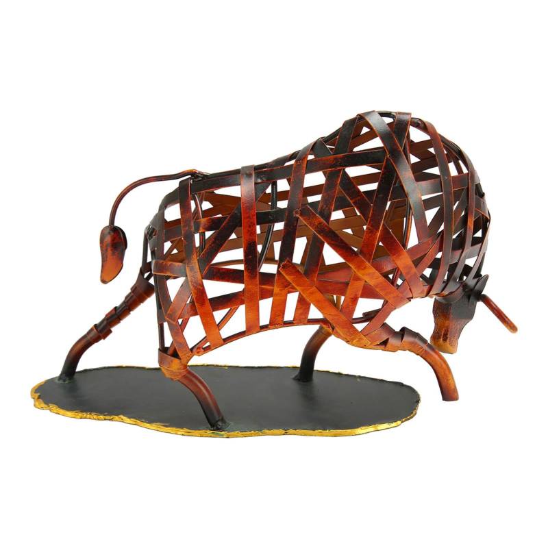 Metall Stierskulptur Ausgehöhlt Retro-Stil Stabile Basis Reichhaltige Details Wall Street Stier Statue für von Joom DACH
