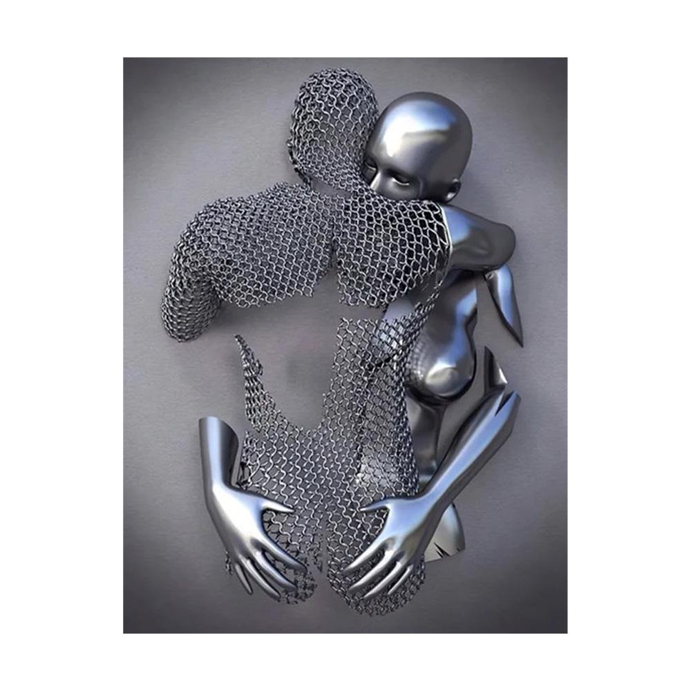 Metallfigur Statue Kunst Poster Hochauflösender Druck Leinwandmalerei Drucke Paar Skulptur Wohnzimmer Heimdekor Bild 50x75cm von Joom DACH